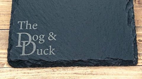 Branded slate tableware